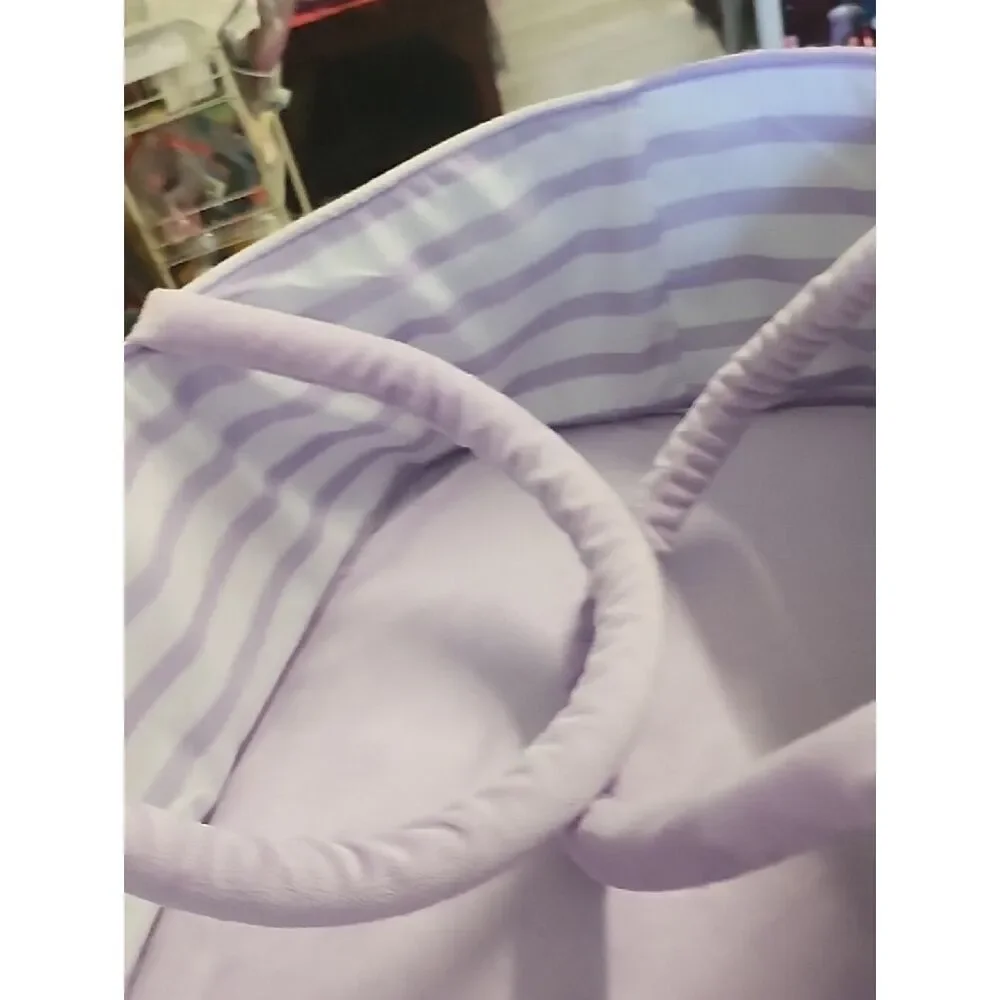 Reborn Lavender Polka Dot & Stripe Fabric Bassinet